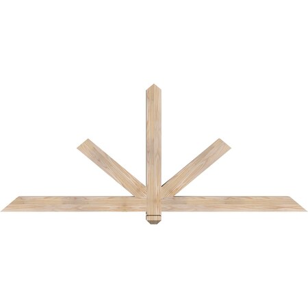 Ekena Millwork Kennewick Smooth Timber Gable Bracket, Douglas Fir, 72"W x 30"H x 3 1/2"D x 3 1/2"F, 10/12 Pitch GBW072X30X0404KEN00SDF